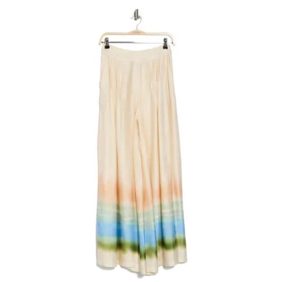 PARKER Women's Eggnog White The Jessie Wide Leg‎ Pants Size 6 Watercolor Palooza - Picture 1 of 9